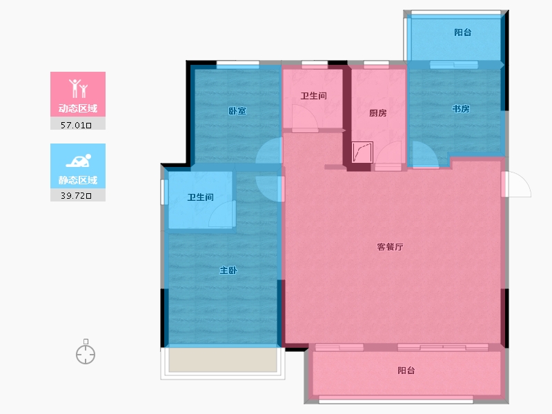 河南省-郑州市-美盛中华城-86.54-户型库-动静分区