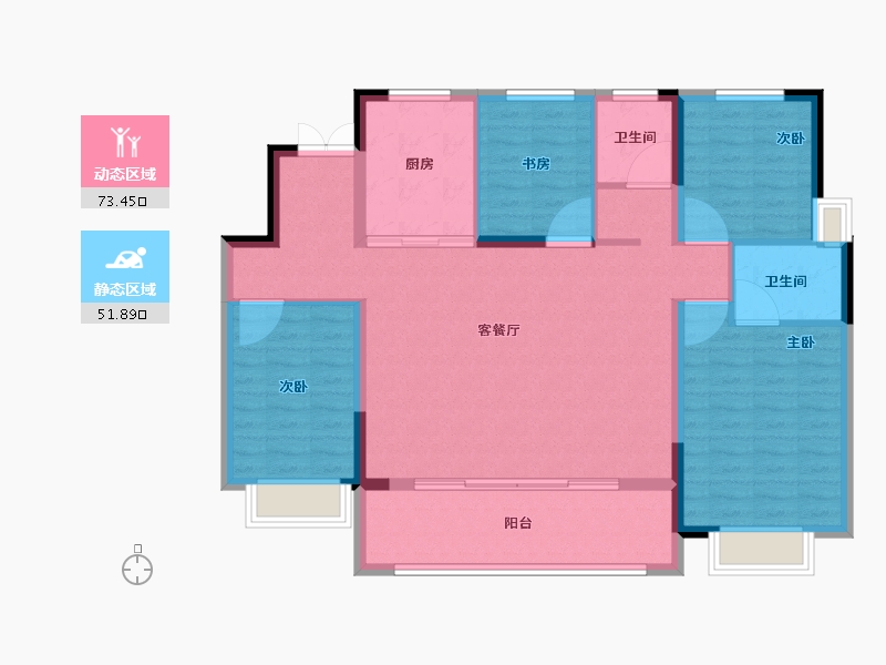 江苏省-南通市-中海翠湖溪岸-113.91-户型库-动静分区