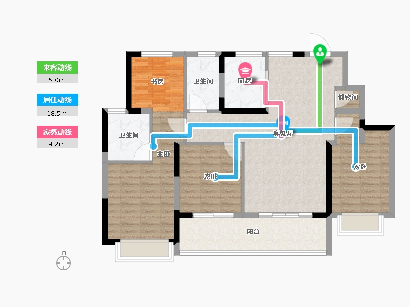 江苏省-南通市-光启花苑-104.00-户型库-动静线