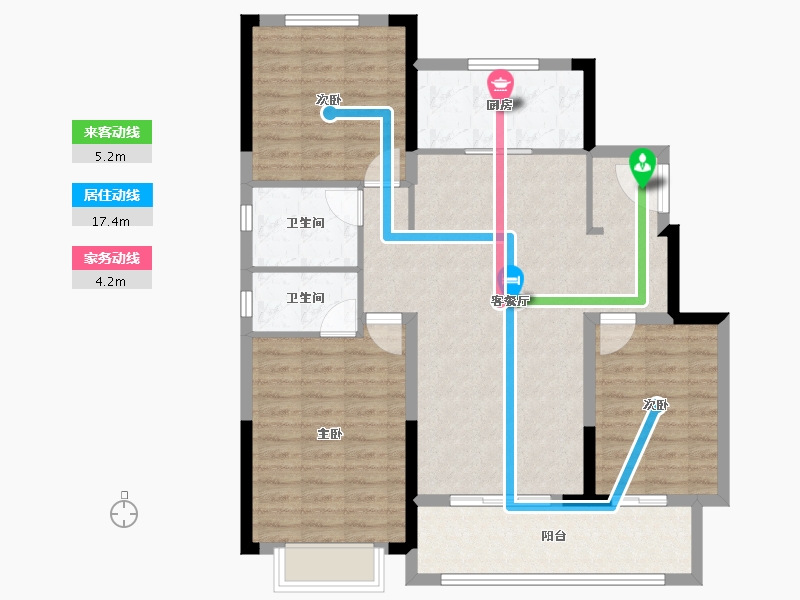 江苏省-南通市-中海翠湖溪岸-100.35-户型库-动静线