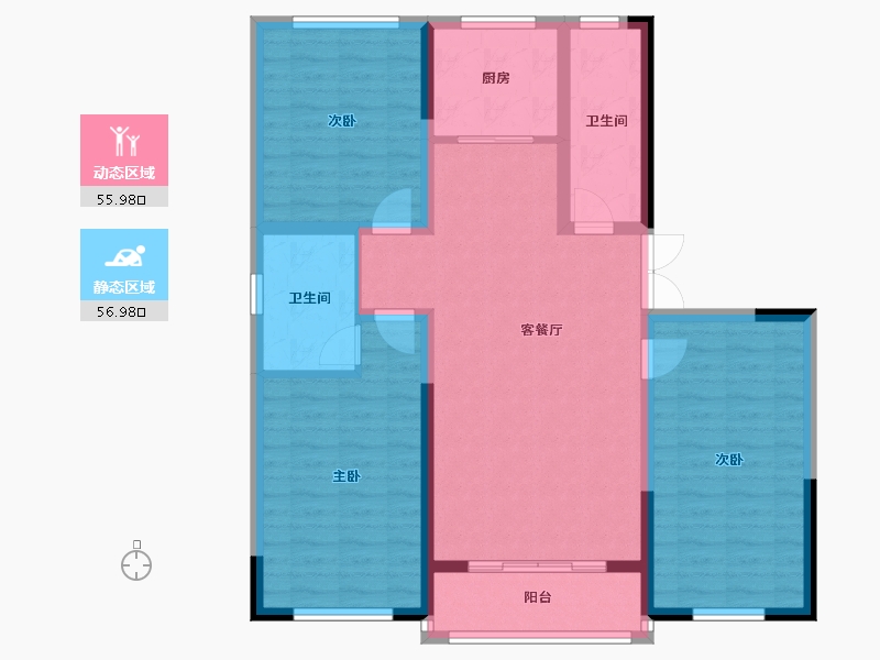 河北省-保定市-天成东星小区-112.78-户型库-动静分区