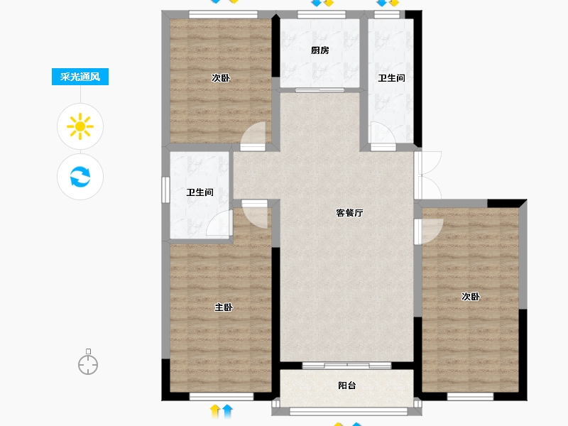 河北省-保定市-天成东星小区-112.78-户型库-采光通风