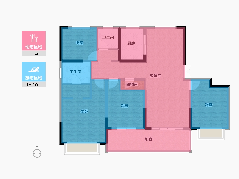 江苏省-南通市-圆融玺悦-114.03-户型库-动静分区