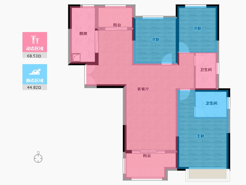 河南省-郑州市-正弘中央公园-100.61-户型库-动静分区