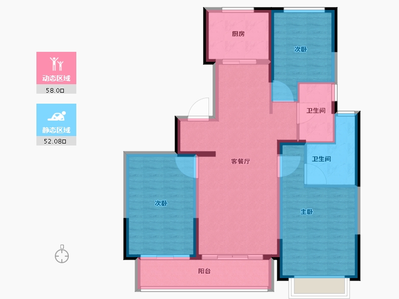 江苏省-南通市-锦绣福邸三期-99.21-户型库-动静分区