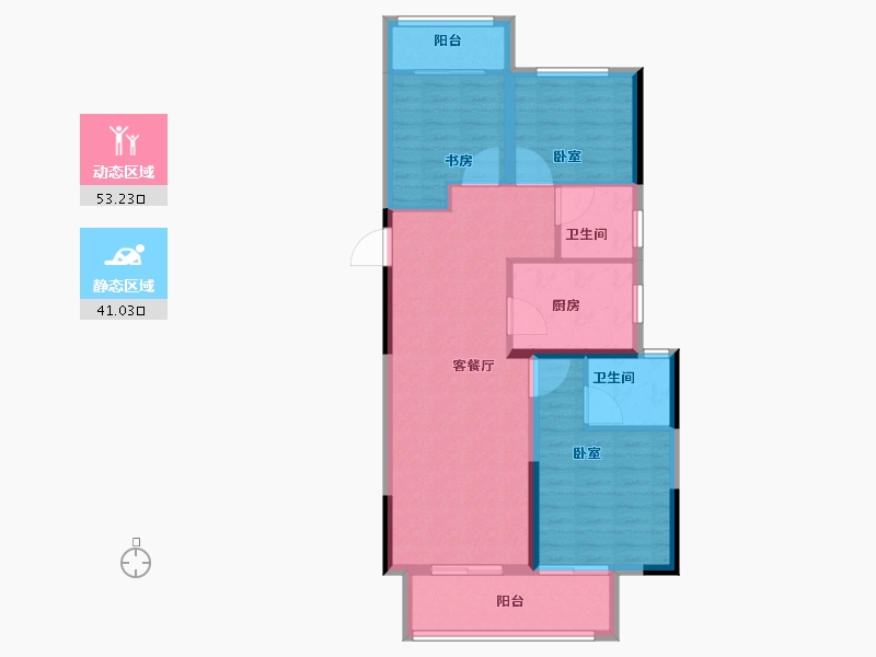 河南省-郑州市-康桥兰溪-84.81-户型库-动静分区