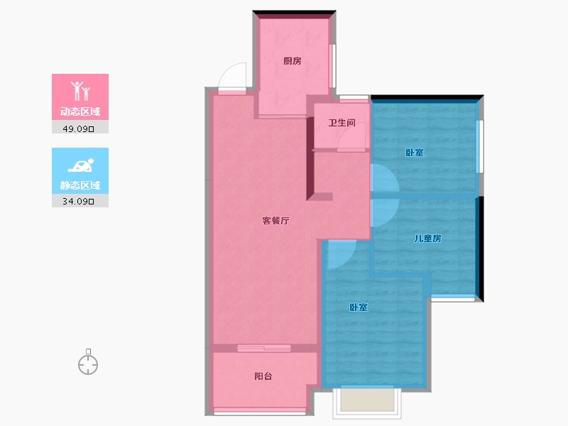 河南省-郑州市-泰宏建业国际城​-74.40-户型库-动静分区