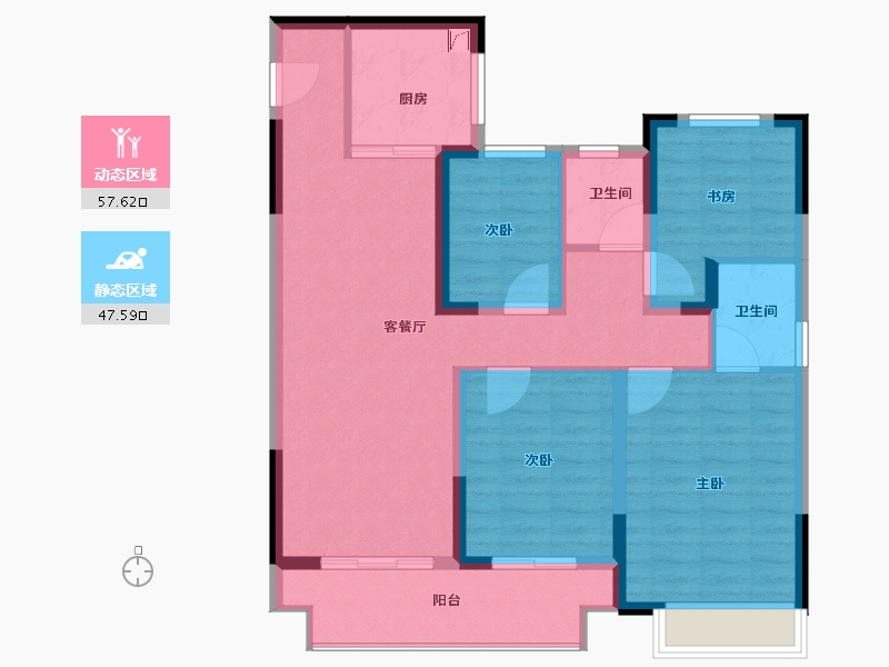 浙江省-嘉兴市-正黄未来天辰苑-94.00-户型库-动静分区