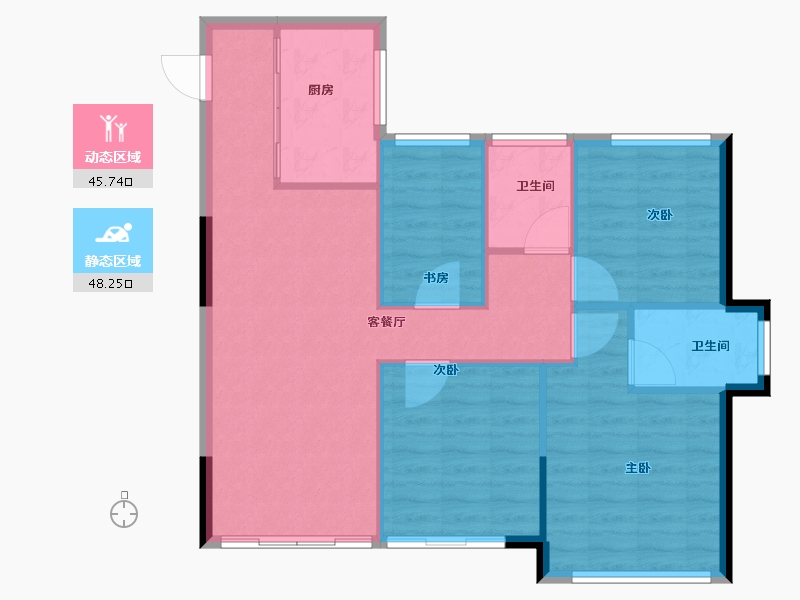 福建省-福州市-万科城市花园-86.91-户型库-动静分区