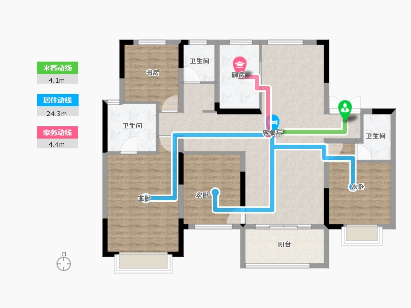 江苏省-南通市-圆融玺悦-128.00-户型库-动静线