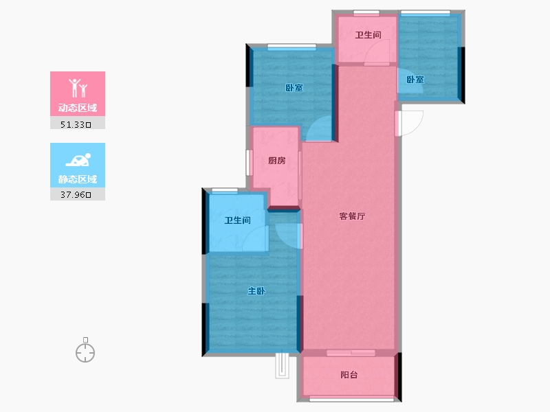 河南省-郑州市-康桥原溪郡​-80.01-户型库-动静分区