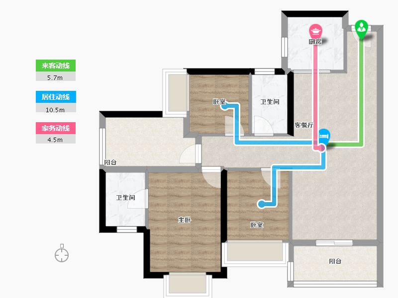 广东省-珠海市-华发水岸新城·水岸华府-80.09-户型库-动静线