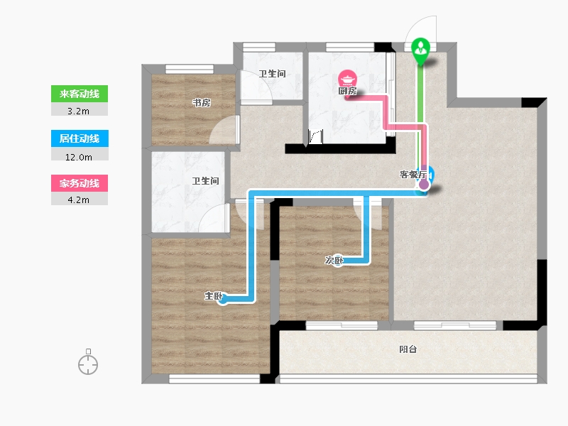 浙江省-嘉兴市-万城万杭府-75.00-户型库-动静线