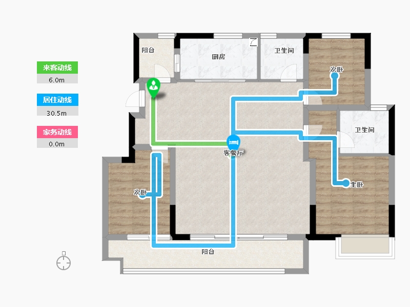 浙江省-嘉兴市-万科朝起云山府-104.00-户型库-动静线