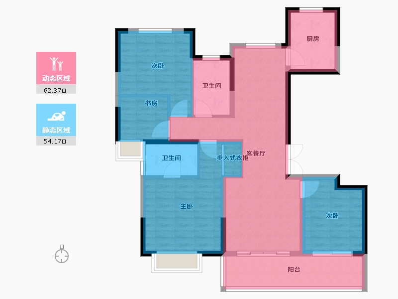 江苏省-南通市-圆融玺悦-104.36-户型库-动静分区