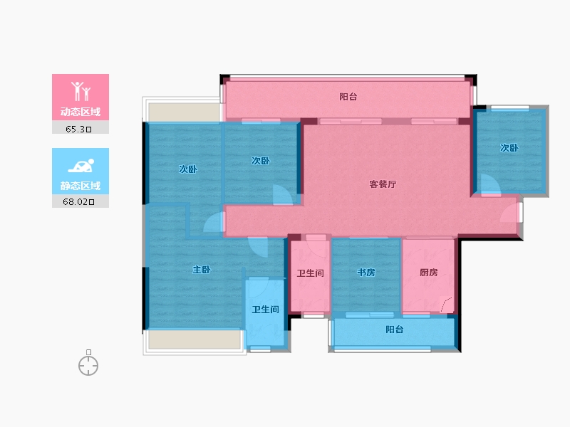 广西壮族自治区-贵港市-广汇钰荷园-120.00-户型库-动静分区