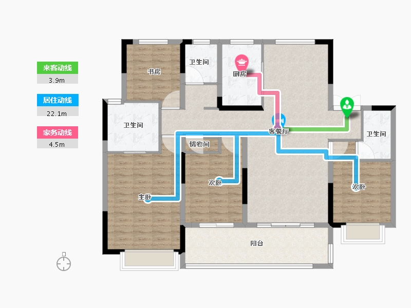 江苏省-南通市-圆融玺悦-131.34-户型库-动静线