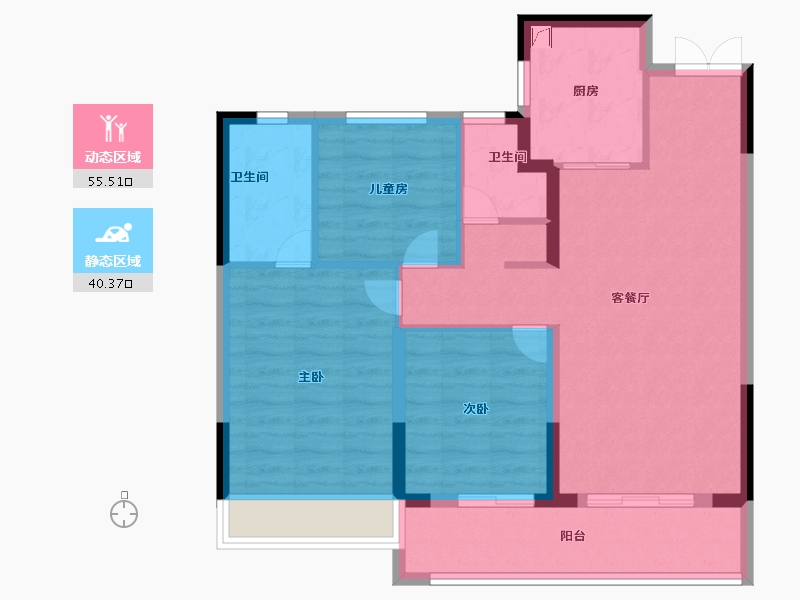 浙江省-嘉兴市-秀悦澜庭-86.00-户型库-动静分区