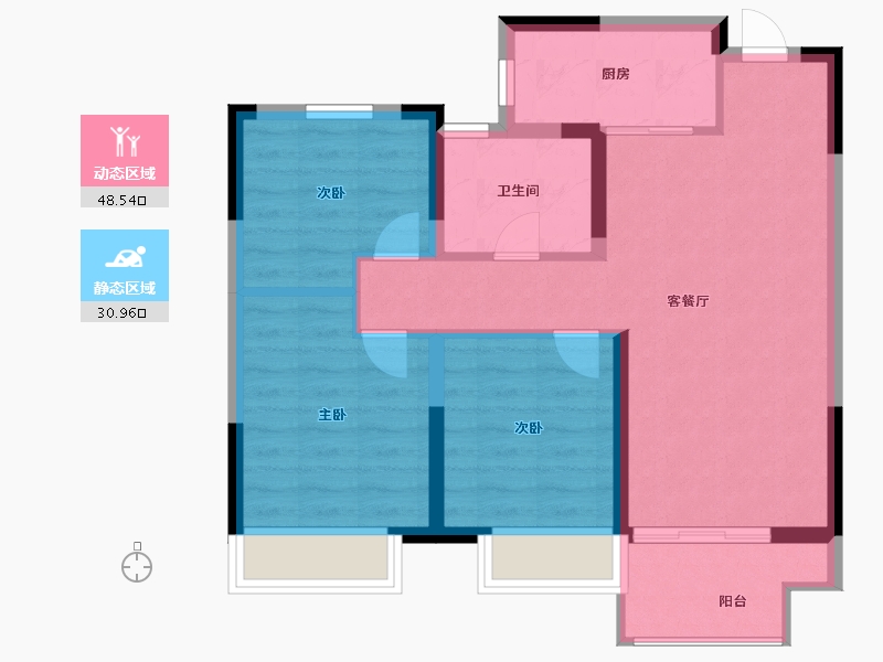 浙江省-嘉兴市-正黄未来天辰苑-71.00-户型库-动静分区