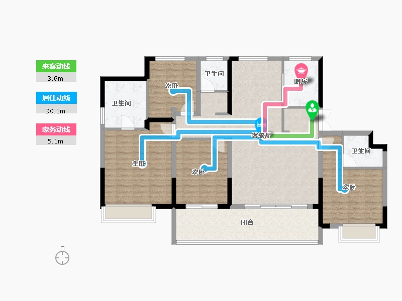 江苏省-南通市-圆融玺悦-131.67-户型库-动静线