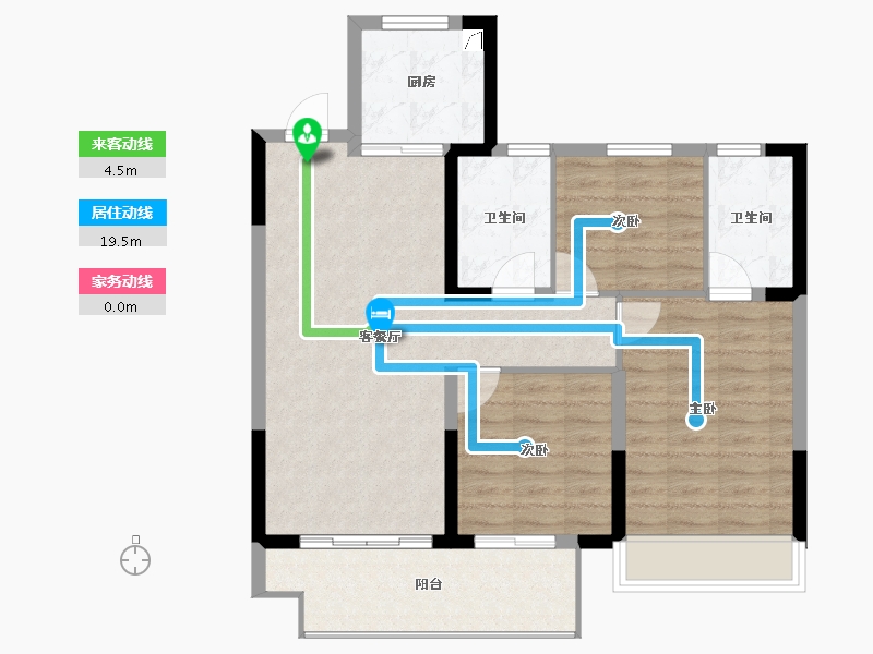 浙江省-嘉兴市-正黄未来天辰苑-84.00-户型库-动静线