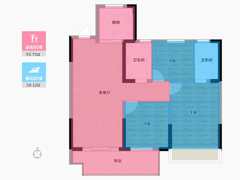 浙江省-嘉兴市-正黄未来天辰苑-84.00-户型库-动静分区