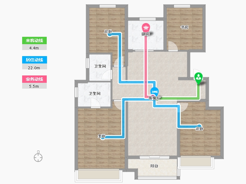 山东省-德州市-佰利金湖湾-120.00-户型库-动静线