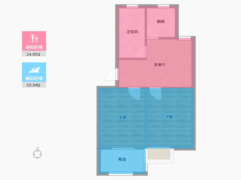 浙江省-嘉兴市-仓盛嘉苑-66.00-户型库-动静分区