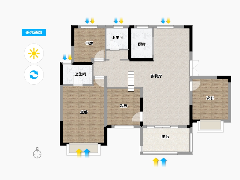 江苏省-南通市-圆融玺悦-110.00-户型库-采光通风