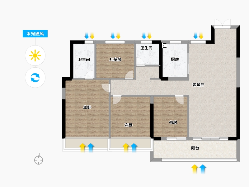 浙江省-嘉兴市-秀悦澜庭-102.00-户型库-采光通风