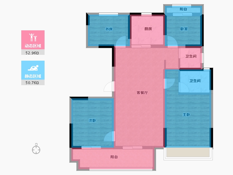 浙江省-嘉兴市-奥园玺悦府-92.00-户型库-动静分区