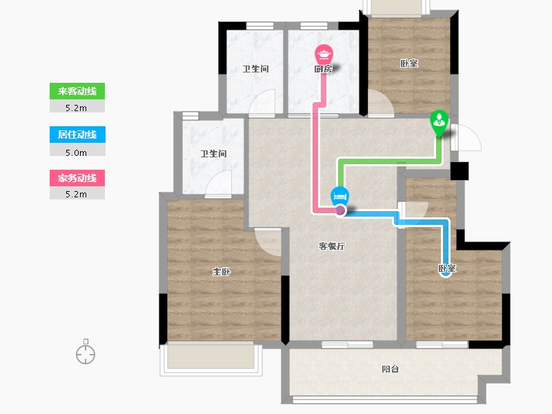 北京-北京市-龙湖卓越·悦珑湾-88.00-户型库-动静线