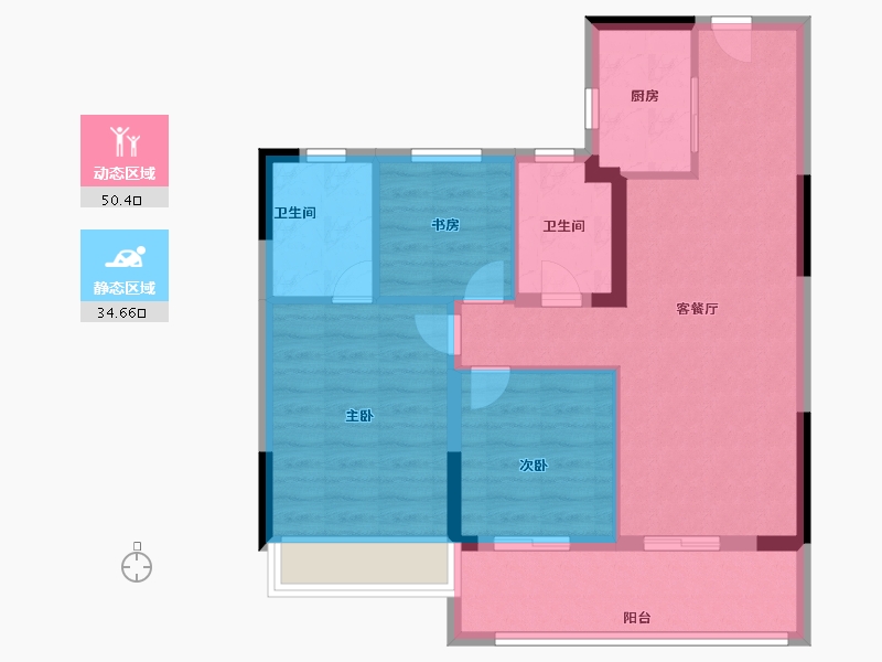 浙江省-嘉兴市-阳光城瑞俊凤临溪岸-76.00-户型库-动静分区