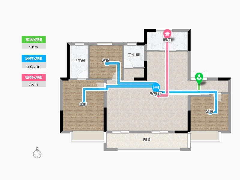 浙江省-嘉兴市-阳光城瑞俊·檀映里-111.20-户型库-动静线