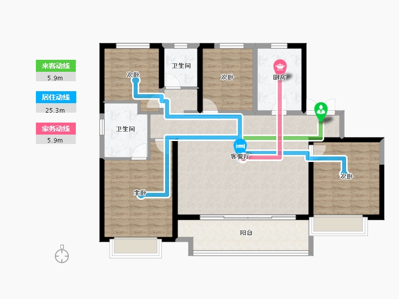 河南省-郑州市-建业比华利庄园-115.92-户型库-动静线