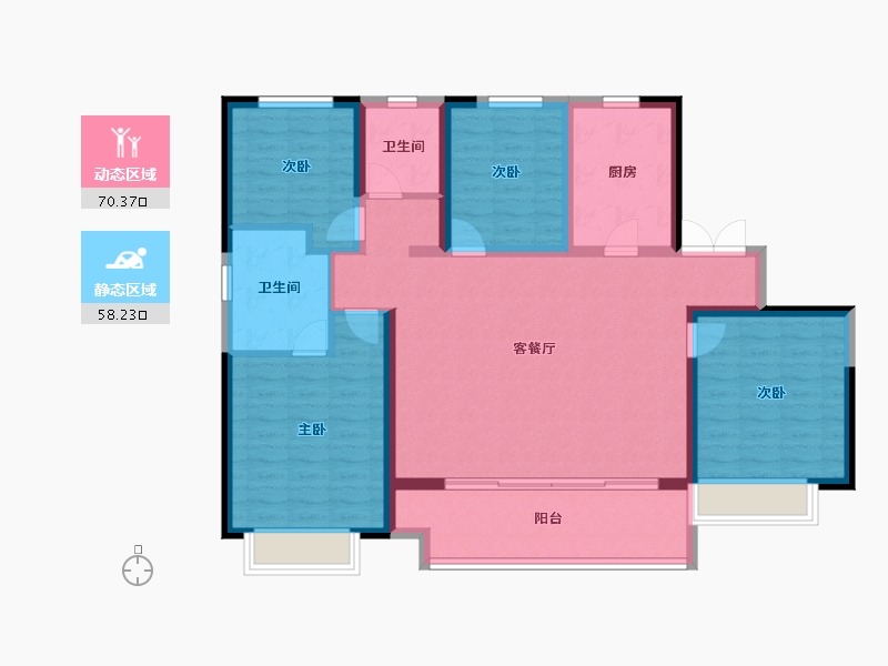 河南省-郑州市-建业比华利庄园-115.92-户型库-动静分区