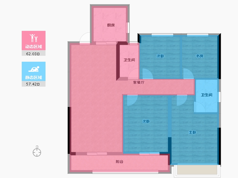 浙江省-嘉兴市-环汇商业广场臻颐府-108.00-户型库-动静分区