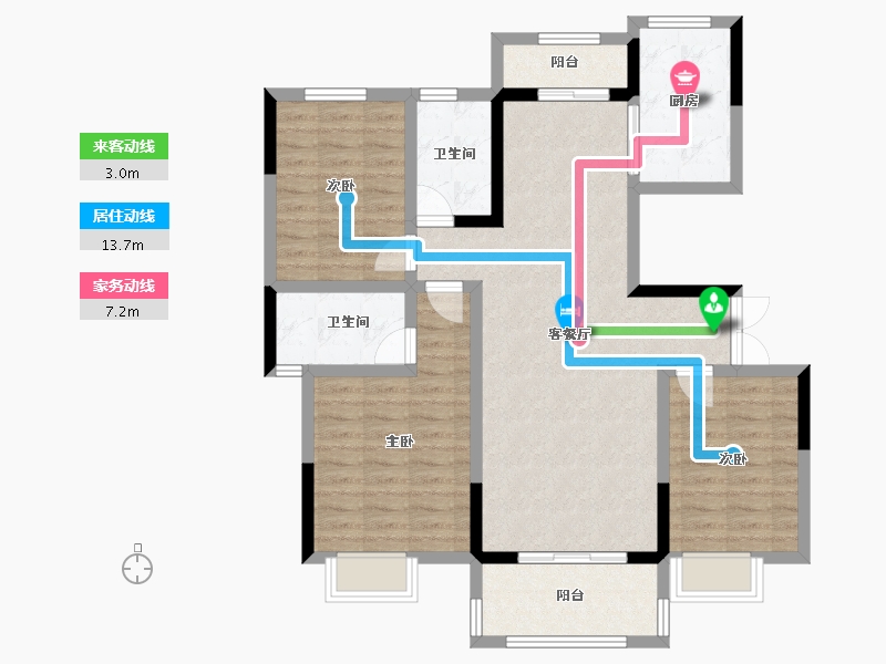 河南省-驻马店市-西湖别院-105.00-户型库-动静线