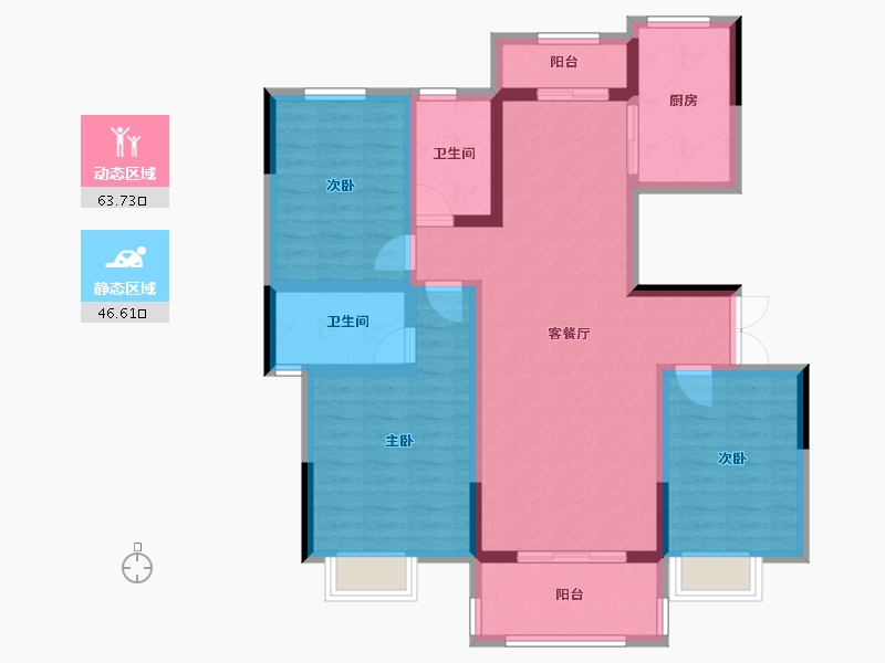 河南省-驻马店市-西湖别院-105.00-户型库-动静分区