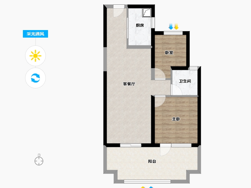 广东省-惠州市-碧桂园十里银滩维港湾-65.78-户型库-采光通风