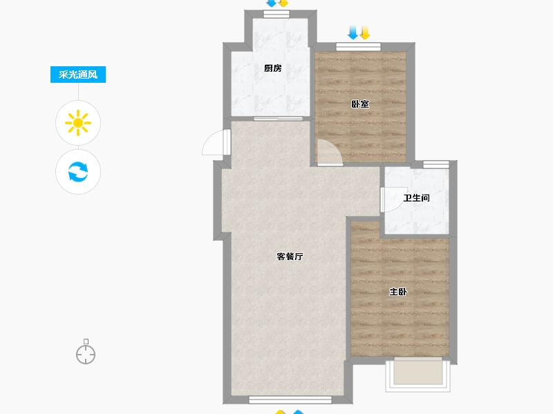 辽宁省-大连市-英伦铭筑-62.51-户型库-采光通风