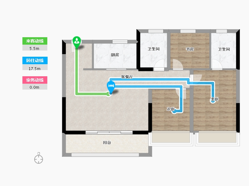 浙江省-嘉兴市-阳光城瑞俊·檀映里-85.60-户型库-动静线