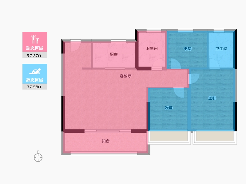 浙江省-嘉兴市-阳光城瑞俊·檀映里-85.60-户型库-动静分区