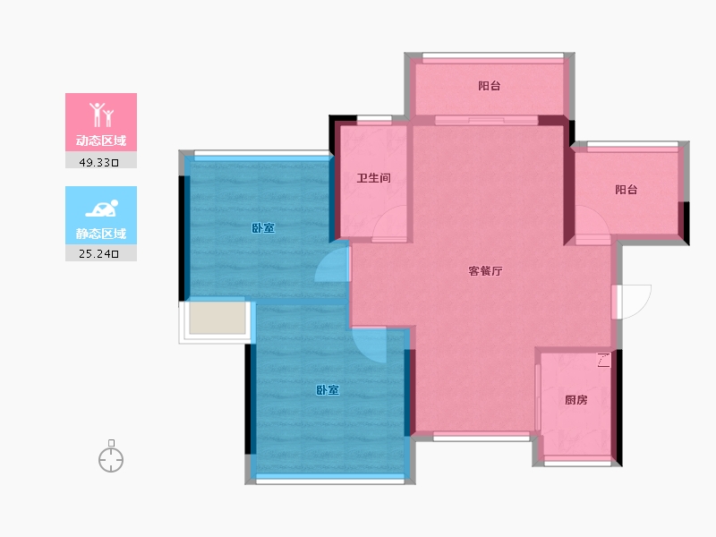 广东省-珠海市-奥园金坭湾-66.75-户型库-动静分区