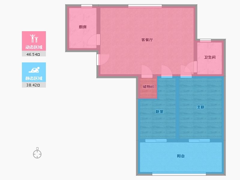 陕西省-西安市-和平春天-88.93-户型库-动静分区