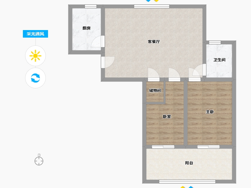 陕西省-西安市-和平春天-88.93-户型库-采光通风