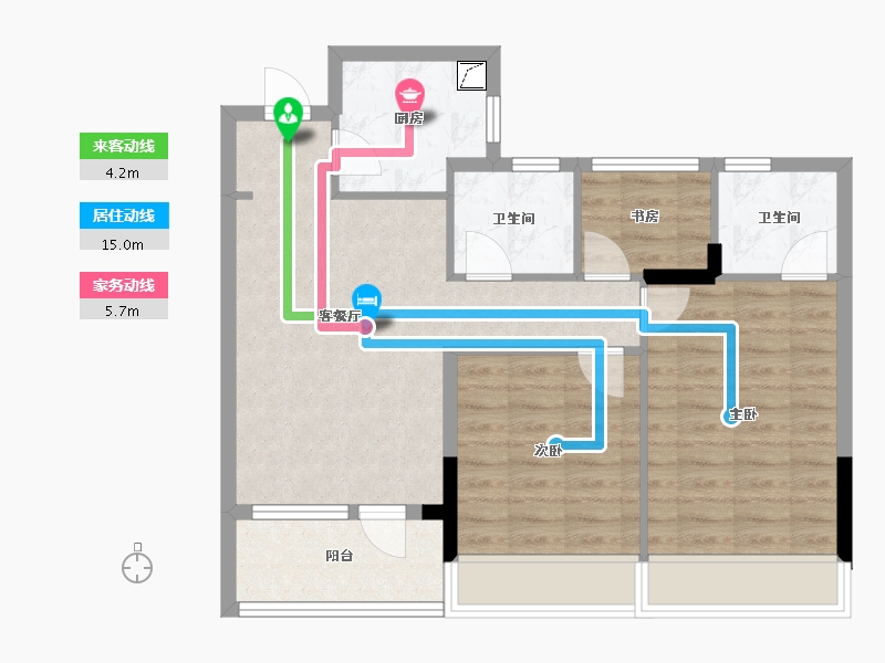 浙江省-杭州市-奥城望-80.00-户型库-动静线