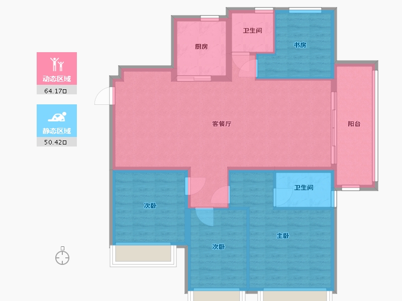 江苏省-徐州市-汉泽府-110.00-户型库-动静分区