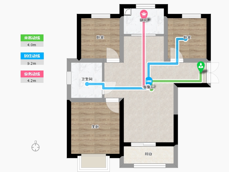 河南省-郑州市-阳光城-63.41-户型库-动静线