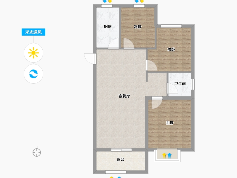 浙江省-嘉兴市-元宝湾-82.40-户型库-采光通风